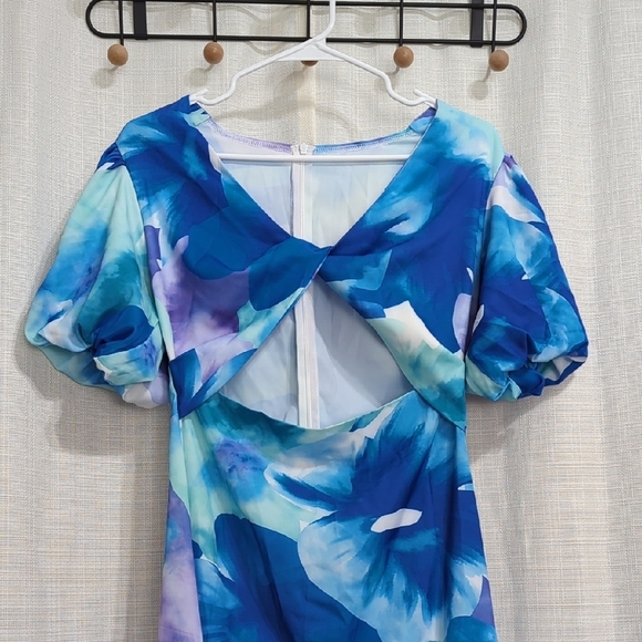 Blue Floral Dress - Picture 2 of 16